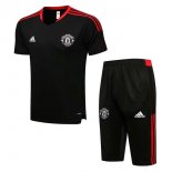 Maglia Formazione Manchester United Set Completo 2022 Nero Rosso