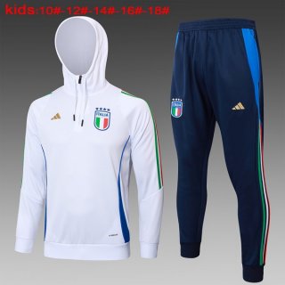 Bambino Felpa Cappuccio Italia 24/25 Bianco 3