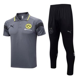 Polo Borussia Dortmund Set Completo 2023/24 Grigio Nero