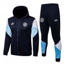 Giacca Cappuccio Manchester City 2022 Nero Blu