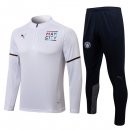 Felpa Allenamento Manchester City 2022 Bianco Nero