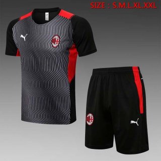 Maglia Formazione AC Milan Set Completo 2022 Grigio Nero