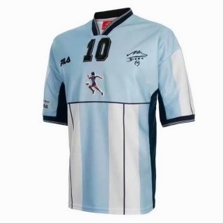 Maglia Argentina NO.10 Maradona Home Retro 2001 Blu