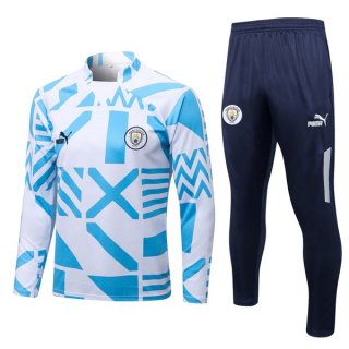 Felpa Manchester City 2022/23 Blu Bianco