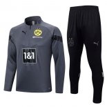 Felpa Allenamento Borussia Dortmund 2023/24 Grigio Nero