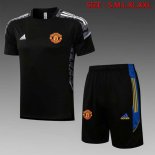 Maglia Formazione Manchester United Set Completo 2022 Nero 1