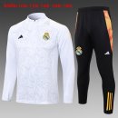 Bambino Felpa Allenamento Real Madrid 24/25 Bianco Grigio 3