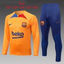 Bambino Felpa Allenamento Barcellona 2023 Arancione Blu