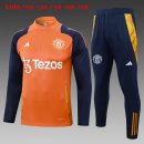 Bambino Felpa Allenamento Manchester United 24/25 Arancione Blu 3