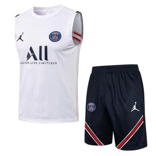 Maglia Paris Saint Germain Senza Maniche Set Completo 2022 Bianco