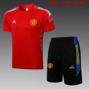 Maglia Formazione Manchester United Set Completo 2022 Rosso Nero 1