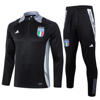 Felpa Allenamento Italia 24/25 Nero Grigio 3