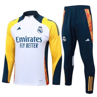 Felpa Allenamento Real Madrid 24/25 Bianco Giallo 3