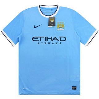 Thailandia Maglia Manchester City Home Retro 2013 2014 Blu