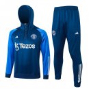 Felpa Cappuccio Manchester United 2024 Blu 2