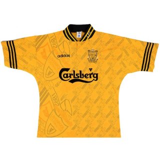 Thailandia Maglia Liverpool Away Retro 1994 1996 Giallo