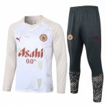 Felpa Allenamento Manchester City 24/25 Bianco Giallo