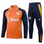 Felpa Allenamento Manchester United 24/25 Arancione Blu 3