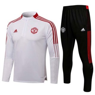 Felpa Allenamento Manchester United 2022 Bianco Nero