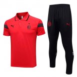 Polo AC Milan Set Completo 2023/24 Rosso Nero