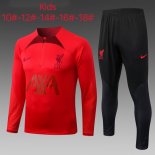 Bambino Felpa Allenamento Liverpool 2023 Rosso Nero