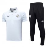 Polo Manchester City Set Completo 2023/24 Bianco Nero