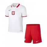 Maglia Polonia Home Bambino 2021 Bianco