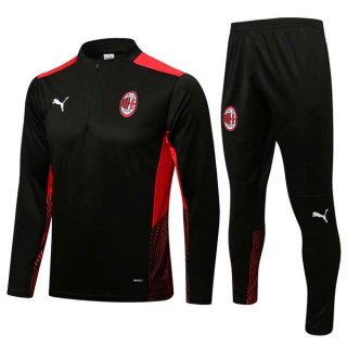 Felpa Allenamento AC Milan 2022 Nero Rosso