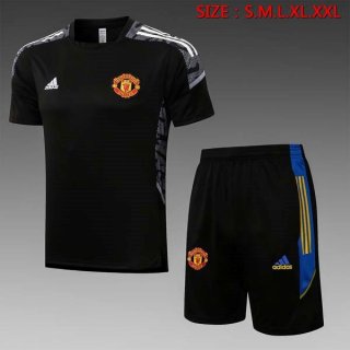 Maglia Formazione Manchester United Set Completo 2022 Nero 1