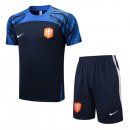 Maglia Formazione Paesi Bassi Set Completo 2022/23 Nero Blu